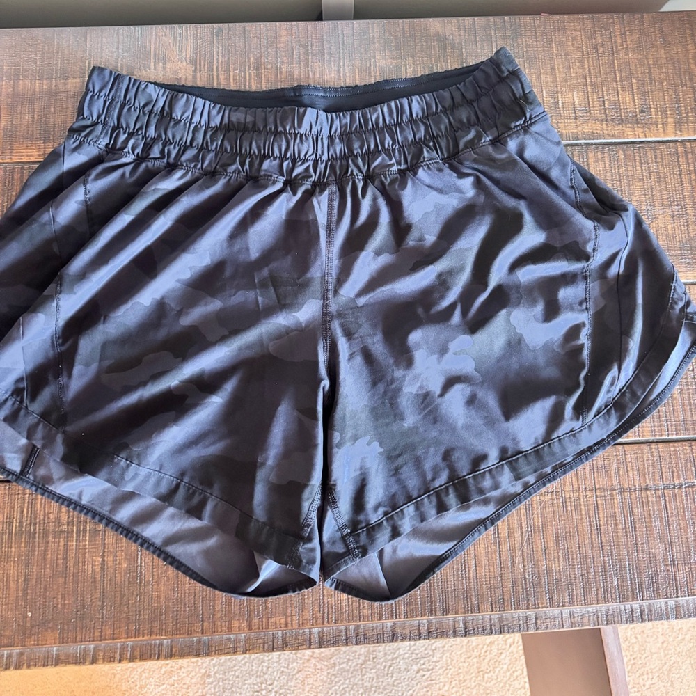 Lululemon Track That Black Camo Shorts
